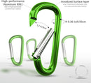 sprookber 4" & 5" Extra Large Aluminum Carabiner D Ring, Caribeener Clips, Spring Snap Hook for Keychain Clip, Set of 4 by TinyTreasures Baby Boutique