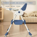 High Chairs for Babies and Toddlers, 4 in 1 Convertible Baby High Chair, Portable High Chair for Travel with Adjustable Height and Back, Foldable HighChair with Wheels& Pu Cushion by TinyTreasures Baby Boutique