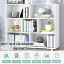 IOTXY Wooden Open Shelf Bookcase - 3-Tier Floorstanding Display Cabinet Rack with Legs, 7 Cubes Free Standing Bookshelf, Warm White by CozyNest Decor