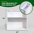 Galvanized Steel Metallic Heavy Planter for Outdoor Plants Metal Outdoor Planter Spliced Flower Box with Partitions for Outside,Indoor,Garden (White, 24 * 10 * 24) by CozyNest Decor