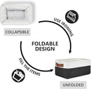 DULLEMELO Small Storage Baskets 6 Pack, Fabric Collapsible Gift Storage Baskets for Shelves, Closets, Nursery, Home, Office Organizing,Small Canvas Linen Rectangular Storage Bins (White&Black) by TinyTreasures Baby Boutique