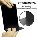 VONDERSO Metal Bookends, 4 Pairs Black Metal Book Ends Heavy Duty for Shelves Decor Home Office, Unique Black Bookends Supports Anti-Slip for Kids by CozyNest Decor