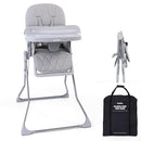 Foldable Baby High Chair with Easy Clean Double-Layer Tray, Adjustable Foot Rest, Safety First 5 Point Harness, Compact Space Saver Baby Feeding Chair Portable for Travel by TinyTreasures Baby Boutique