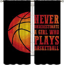Red Basketball Blackout Curtains for Boy Girl Room Darkening Decor,Sport Theme and Motto Dark Background Bedroom Living Room Home Rod Pocket Thermal Insulated Window Curtain/Drapes Panel,55x63 Inch… by TinyTreasures Baby Boutique
