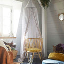 Bed Canopy with Frills Reading Nook Game Tent for Kids Boho Hanging Net Play Room Decor(White) by TinyTreasures Baby Boutique