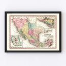 Vintage Map of Mexico And Guatemala 1834