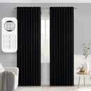 MIULEE Back Tab Blackout Curtains 84 Inch Length 2 Panels Set for Living Room Bedroom, Halloween Black Rod Pocket/Pinch Pleated Thermal Insulated Room Darkening Light Blocking Curtains 84 Inches Long by TinyTreasures Baby Boutique