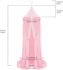 Princess Bed Canopy Mosquito Net for Kids Baby Crib, Round Dome Kids Indoor Outdoor Castle Play Tent Hanging House Decoration Reading Nook Cotton Canvas,Pink by TinyTreasures Baby Boutique