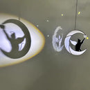 Stained Glass Suncatcher: Angel-Winged Cat Catching Butterfly on Moon - Memorial Gift for Cat Loss by GreenHaven Gardens