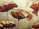 Sepia Poppies Flower Wall Mural. Vintage Botanical Wallpaper.