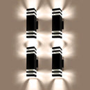 4 Pack LED Up Down Porch Wall Light, Modern Dusk to Dawn Outdoor Lighting, Aluminum IP65 Waterproof Exterior Light Fixture, Square Wall Light Sconce for Patio House