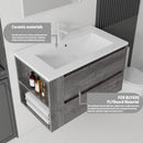 36 Inch Floating Bathroom Vanity with Sink, Soft-Close Door, Ceramic Sink, Plywood by HouseOfZazla