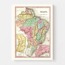 Vintage Map of Brazil 1842
