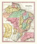 Vintage Map of Brazil 1842