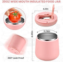 Soup Thermo for Hot Food 20oz Lunch Containers with Buckle Lid Wide Mouth Hot Food Jar Vacuum Insulated Stainless Steel Bento Box Leakproof with Spoon(Pink) by TinyTreasures Baby Boutique