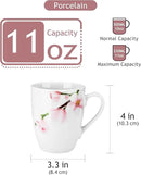VEWEET Coffee Mugs Set of 6, 11 OZ Coffee Cups Set with Handle, Floral Mug Sets Ceramic Cup Set for Kitchen, Microwave & Dishwasher Safe, Series ANNIE by CozyNest Decor