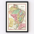 Vintage Map of Brazil 1842