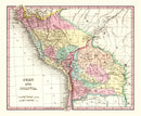Vintage Map of Peru & Bolivia 1842