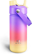 Insulated Water Bottle with Straw Stainless Steel Water Bottle, Leak-Proof, BPA-Free, Double Wall Vacuum Keeps Cold for 24 Hours for Sports, Travel, School (18 oz, Peach Dream) by CozyNest Decor