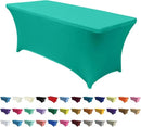ABCCANOPY 6 FT Spandex Table Cover Stretch Fitted Wrinkle Resistant Tablecloth Reuse for Rectangular Folding Table Patry Event Wedding Banquet Protector Turquoise by CozyNest Decor