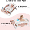 Collapsible Baby Bathtub,Baby Bath Tub with Soft Cushion & Thermometer,Baby Bathtub Newborn to Toddler 0-36 Months,Portable Travel Baby Tub by TinyTreasures Baby Boutique