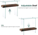 ivinta Glass Console Table with Storage, 39.4" Modern Sofa Table for Living Room, Foyer, Hallway, Bedroom 5101 (Dark Brown) by CozyNest Decor