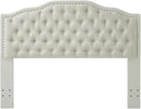 24KF Upholstered Button Tufted Queen Headboard with Nailhead Trim, Elegant Boucle Fabric Full headboard, 6031-Q-Boucle-Beige by CozyNest Decor