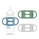 Dr. Brown's Wide-Neck Baby Bottle Handles, 100% Silicone, Easy Grip Removable Handles for Bottle to Sippy Cup Transition, Blue/Gray/Green, 3-Pack, 4m+ by TinyTreasures Baby Boutique
