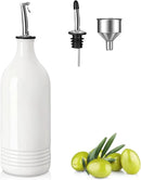 vancasso 20 Oz Ceramic Olive Oil Dispenser Bottle, Bottle Dispenser with Spout and Funnel for Kitchen,Suitable for Oil, Vinegar, Coffee Syrups & Other Liquids, White by CozyNest Decor