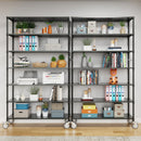 7 Tier Standing Shelf Units, 2800 LBS NSF Height Adjustable Metal Garage Storage Shelves with Wheels, Heavy Duty Storage Rack Metal Shelves - Black - 7T-2800LBS-BLACK