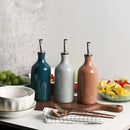 Sweejar Ceramic Olive Oil Dispenser Bottle, Opaque Oil Cruet Protects Oil to Reduce Oxidation, Suitable for Storage Oil, Vinegar, Coffee Syrups & Other Liquids, Pack of 1, 15.5 Fl Oz (Teal Green) by CozyNest Decor