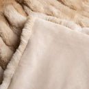 BATTILO HOME Ruched Luxurious Soft Beige Faux Fur Throw Blanket Fuzzy Plush Elegant with Reversible Mink Blanket for Sofa,Chair, Couch, Living Room, Home Decorative Blanket Tie dye (Beige, 50"x60") by CozyNest Decor