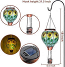 2PCS Solar Hot Air Balloon Lanterns with Flame with Shepherd's Hooks, Glass Hanging Flickering Lights Outdoor Waterproof for Garden Tree Yard Patio Mother's Day Gift, 18" H Sunflower by GreenHaven Gardens