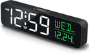 Peakeep Large Display Digital Alarm Clock for Bedrooms, Date Day of Week Calendar Desk Table Clocks for Living Room Office, Dimmable Plug in Electric Clock, 5 Volumes, Loud, Auto DST by CozyNest Decor