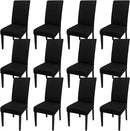 JQinHome Dining Room Chair Covers Set of 12, High Stretch Chair Slipcover Removable Washable Chair Seat Protector Cover for Home Party Hotel Wedding Ceremony (Black) by CozyNest Decor