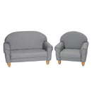 Children's Factory As We Grow Chair and Couch, Flexible Seating for Daycare or Preschool, Kids Reading Couch, Playroom Furniture, Gray by CozyNest Decor