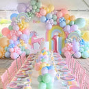 Pastel Balloon Garland Kit - 219pcs, Different Sizes 18, 10, 5 Inch Pastel Rainbow & Daisy Balloons for First Birthday Girl Baby Shower Party Arch by TinyTreasures Baby Boutique