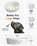 Slow Feeder Dog Bowl, 3 Cups Ceramic Maze Dog Food Bowl for Medium/Large Dogs – Non-Slip White Pet Dish, Cute Puzzle Design to Slow Fast Eaters by CozyNest Decor