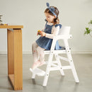 Solid Wood High Chair for Toddlers to Teens, Adjustable Height Toddler Dining Chair, Easy to Clean Toddler Highchair with Removable PU Cushion for Dining, Studying, Step Tool, White by TinyTreasures Baby Boutique