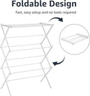 Amazon Basics Foldable Portable Laundry Rack for Air Drying Clothing, Indoor Outdoor Use - 14.5" D x 29.5" W x 41.8" H, White by CozyNest Decor