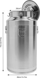 Stainless Steel Milk Can, 304 Stainless Steel Pail 23Gal Milk Can with Sealed Lid, 88L Hanging Lid Metal Milk Jug Bucket for Oil Tea Wine by CozyNest Decor