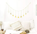 Mkono Moon Phase Wall Hanging Boho Aesthetic Room Decor Metal Moons Garland Hanging Art Bohemian Home Decoration for Girls Room Nursery Bedroom Livingroom Dorm, Ideal, Gold, 50" by CozyNest Decor