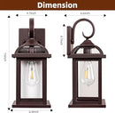 Bronze Outdoor Wall Lanterns Aluminum Anti-Rust Porch Lights 2-Pack, Exterior Light Fixtures IP65 Waterproof Clear Glass Brown Outdoor Sconces Lamps Wall Mount, Oil Rubbed Bronze by CozyNest Decor