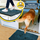 Muddy Mat® 4-Piece Atlantic Blue Medium 30"X19" AS-SEEN-ON-TV Highly Absorbent Microfiber Door Mat, Bath Mat and Pet Rug, Non Slip Thick Washable, Soft Chenille for Kitchen Bedroom Indoor and Outdoor by CozyNest Decor