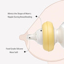 YOHKOH Newborn Glass Baby Bottles with Slow Flow Nipple for 0+ Months, Wide Neck Feeding Bottle, 2.7oz/80ml (Yellow, 2.7oz (Pack of 2)) by TinyTreasures Baby Boutique