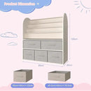 NACHES Kids Bookshelf and Toy Storage Bins, Children Bookcase Toddler Book Display Cabinet with 5 Toy Organizer Boxes for Playroom,Reading Room,Toddler Room,Nursery,Classroom by CozyNest Decor