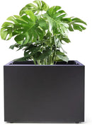 Metal Planter Box Rectangular Block-No Installation Required Galvanized Steel Long Box Planter Modern Outdoor Planters All-Weather Use with Drainage Holes for Patio/Porch,16 ×12×12IN by GreenHaven Gardens