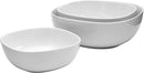 Denmark White Porcelain Chip Resistant Scratch Resistant Commercial Grade Serveware, 3 Piece Serving Bowl Set by CozyNest Decor