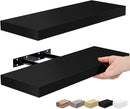 Sorbus Floating Shelves for Wall, Bathroom Shelves Wall Mounted for Kitchen, Bedroom, Bathroom Storage Over Toilet, Hanging Book Shelf for Wall Home Decor Living Room (Black, 2 Pack) by CozyNest Decor