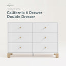 Storkcraft California 6-Drawer Double Dresser (White with Driftwood) - GREENGUARD Gold Certified, Interlocking Drawer System, Dresser Drawer Organizer for Kids Bedroom by TinyTreasures Baby Boutique